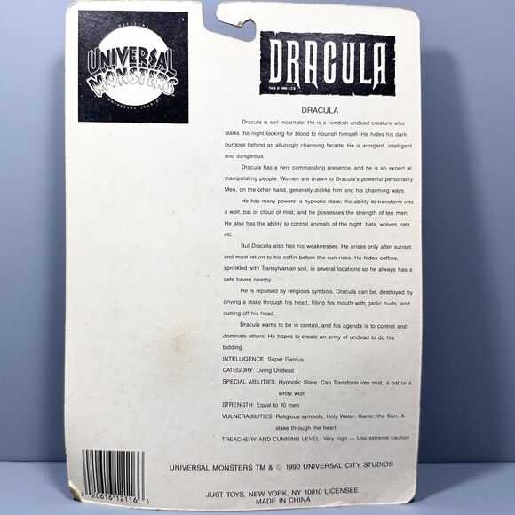 Bend-Ems Dracula 1990 60th Ltd. Edit. Universal Monsters Justoys Bendable Figure - Picture 9 of 9